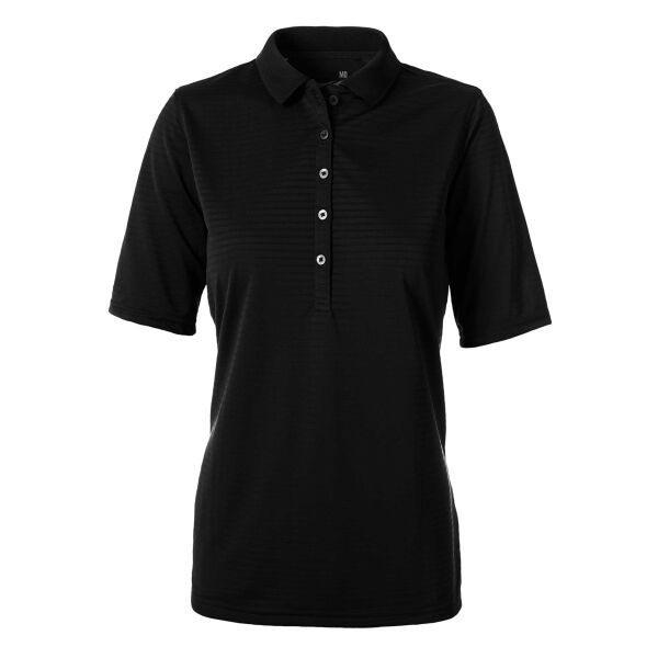 Syntrel Ladies Short Sleeve Jacquard Stripe Polo Thumbnail