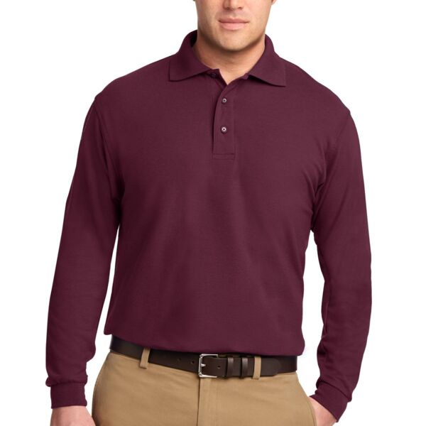 MH108 - Men's Long Sleeve Silk Touch Polo Thumbnail
