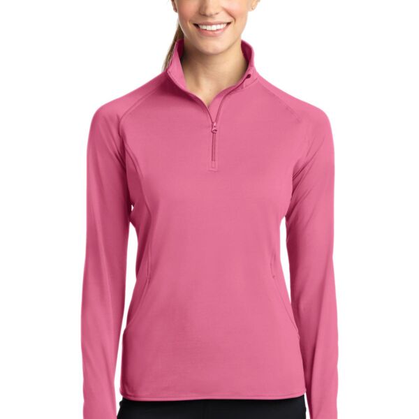 Ladies Sport Wick ® Stretch 1/2 Zip Pullover Security Thumbnail