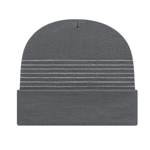 Thin Striped Knit Cap with Cuff Thumbnail