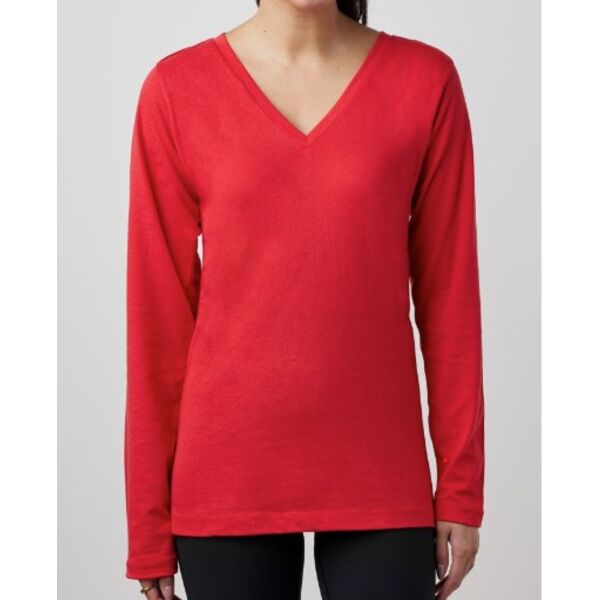 Ladies Essential Long Sleeve V-Neck Tee Thumbnail