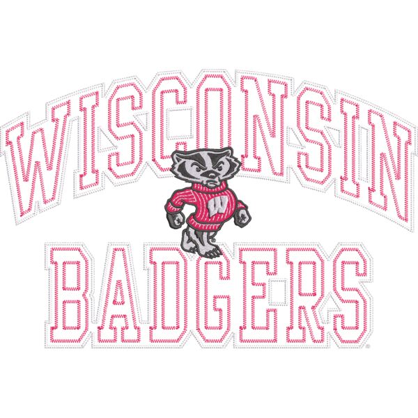Wisc Badgers Overlap Arch_Twill_13.40_031921.EMB Thumbnail