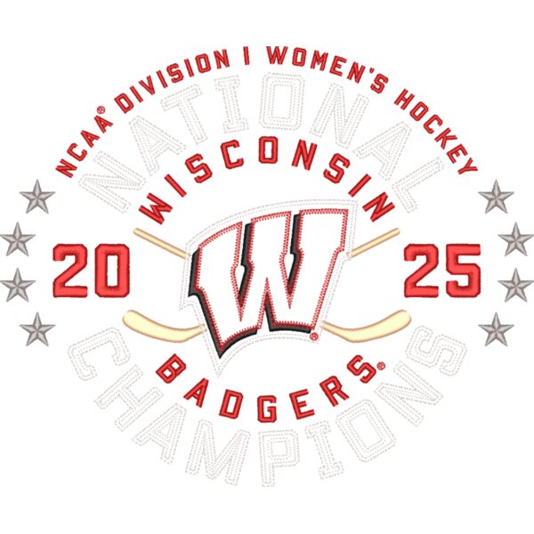 Gold Country_Wisconsin Women's Hockey 2025 Nation Champions_Round_Twill_11_031925 Thumbnail