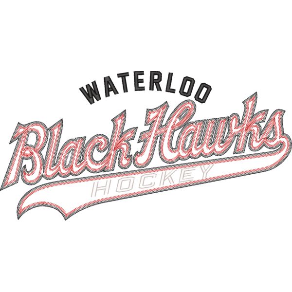 Waterloo Black Hawks Hockey_Black Hawks_Script_Twill_12.5_081425 Thumbnail