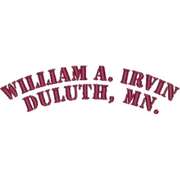 Duluth Entertainment_William A. Irvin_Curved_Left Chest_EMB_3.5_04022024 Thumbnail