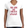 Women's Fine Jersey V-Neck Tee Thumbnail